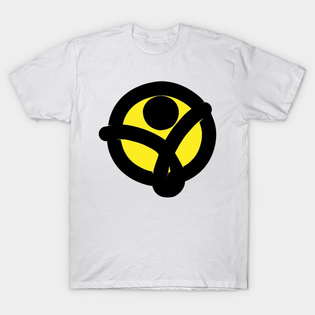 Freedom Sign In Black with yello background T-Shirt by Coron na na 
